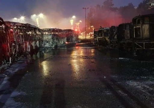 حريق يلتهم 18 حافلة بمحطة صفد المركزية شمالي "إسرائيل"