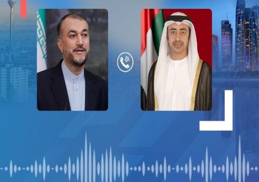 عبدالله بن زايد وعبداللهيان يتفقان على توسيع التعاون بين الإمارات وإيران