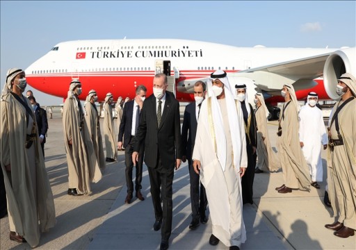 الرئيس التركي يصل الإمارات في أول زيارة منذ سنوات