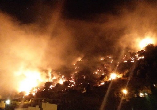 حريق هائل يطول منازل عدة شرقي لبنان