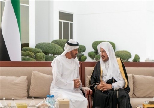محمد بن زايد يستقبل رئيس مجلس الشورى السعودي