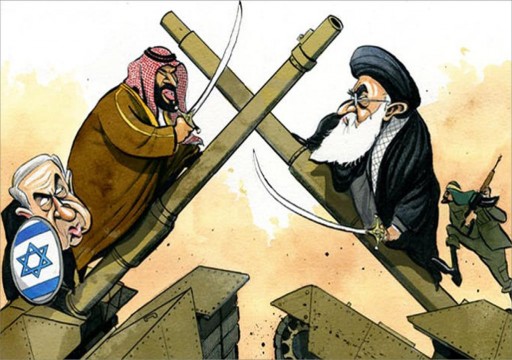 قرقاش ينشر كاريكتورا يظهر ابن سلمان يحارب إيران دفاعا عن إسرائيل