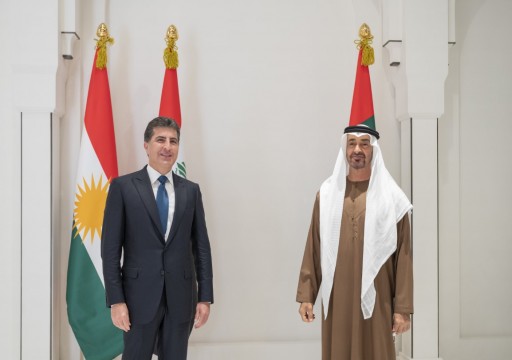 محمد بن زايد يبحث مع رئيس كردستان العراق العلاقات الثنائية