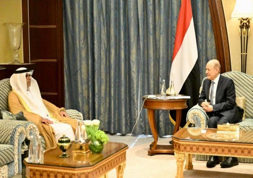 العليمي يلتقي سفير أبوظبي لدى اليمن عقب تهديد "الانفصاليين" بمنعه من العودة إلى عدن