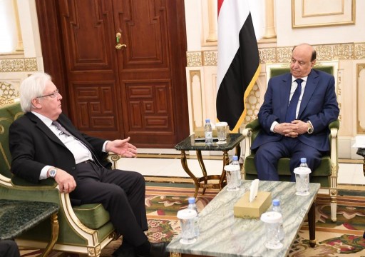 الرئيس اليمني يلتقي المبعوث الأممي للمرة الأولى منذ تدهور العلاقة بينهما