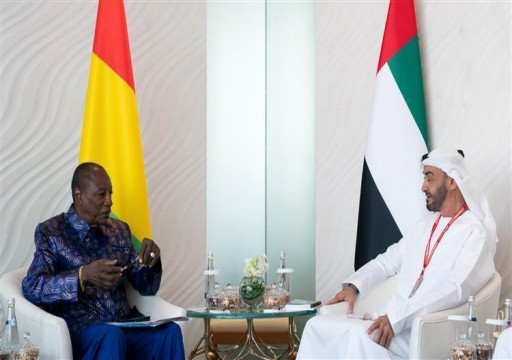 بحضور رئيس جهاز أمن الدولة.. محمد بن زايد يستقبل رئيس غينيا