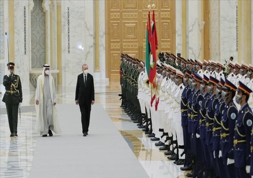 محمد بن زايد يستقبل الرئيس التركي في أبوظبي