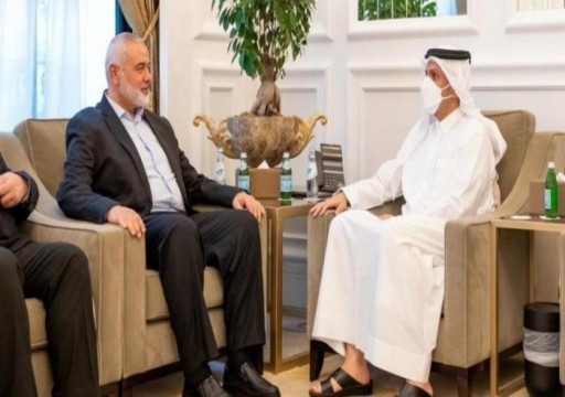 وزير خارجية قطر يبحث مع رئيس المكتب السياسي لحماس ملف "إعمار غزة"