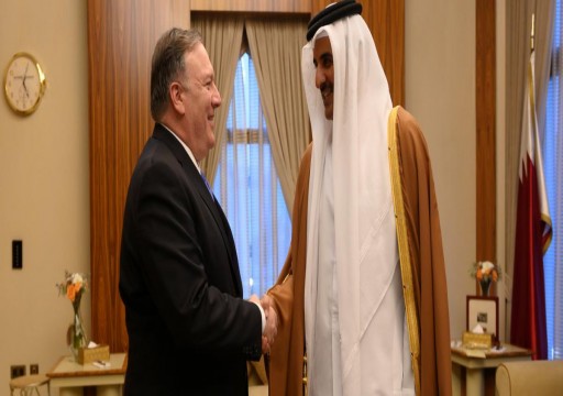 أمير قطر يبحث مع وزير الخارجية الأمريكي تعزيز التعاون