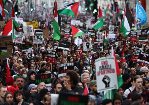 عشرات الآلاف يتظاهرون في لندن رفضاً للعدوان الإسرائيلي على غزة