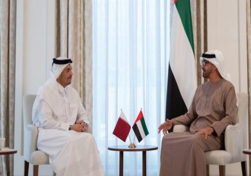 محمد بن زايد يستقبل وزير الخارجية القطري في أبوظبي في أول زيارة بعد تحسن العلاقات