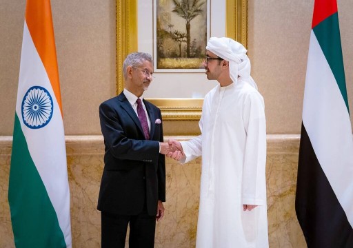 عبدالله بن زايد يبحث مع نظيره الهندي تعزيز العلاقات والشراكات الاستراتيجية