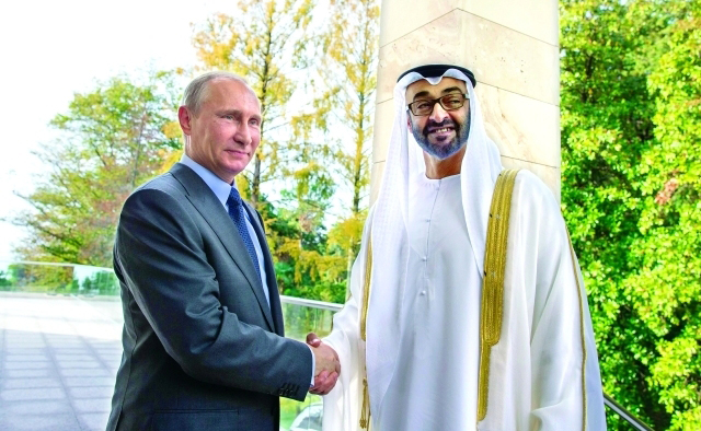 محمد بن زايد يبحث مع بوتين تعزيز التعاون بين البلدين