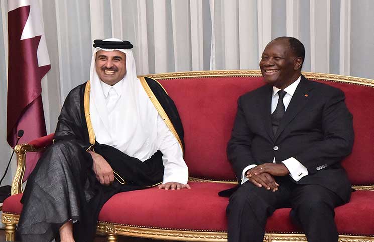 أمير قطر ورئيس كوت ديفوار يبحثان تعزيز العلاقات ومكافحة الإرهاب
