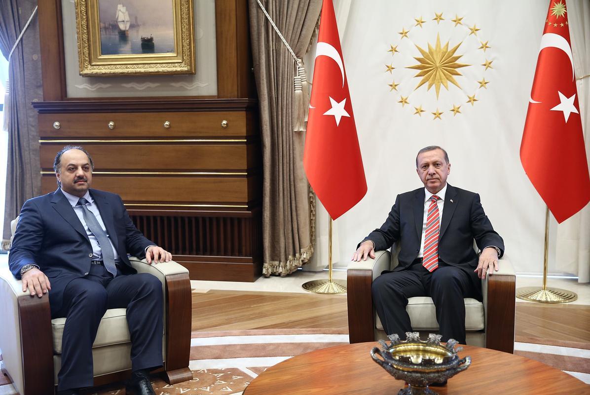 وزير الدفاع القطري يلتقي أردوغان في أنقرة