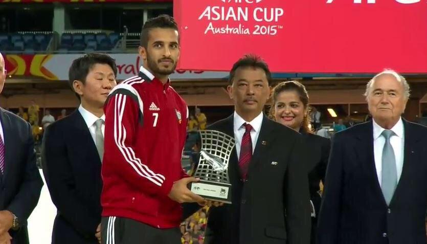  تتويج "علي مبخوت" بجائزة هداف بطولة كأس آسيا
