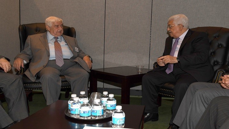 محمود عباس يلتقي وزير خارجية نظام الأسد في نيويورك