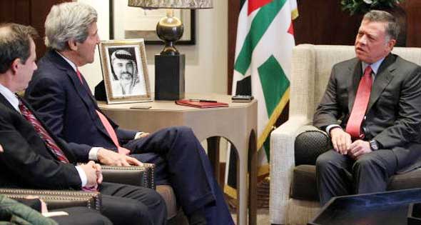 ملك الأردن لكيري: نرفض الاجراءات الإسرائيلية في الأقصى 