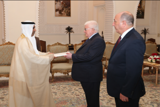 سفير الدولة في بغداد يقدم أوراق اعتماده للرئيس العراقي