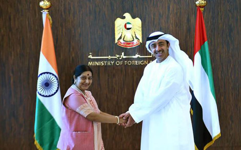 وزيرة خارجية الهند تبحث في أبوظبي التطورات الاقليمية