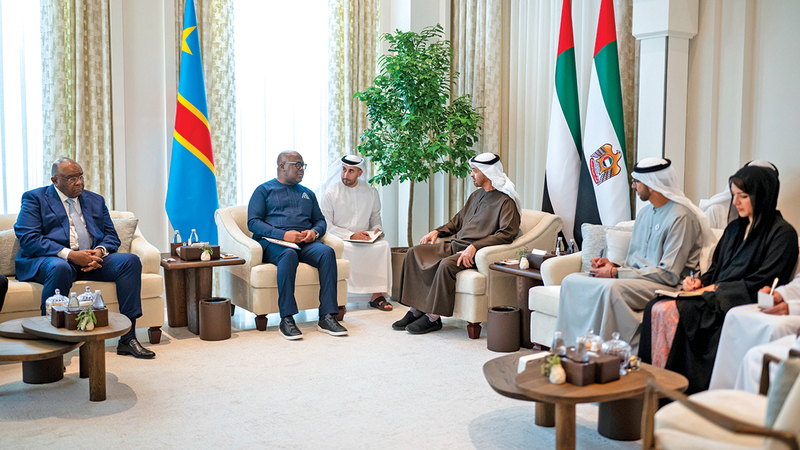 رئيس الدولة يبحث مع نظيره الكونغولي الشراكة الاقتصادية والعدوان الإيراني