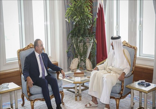 أمير قطر يلتقي وزير الخارجية التركي في الدوحة
