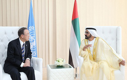 محمد بن راشد يستقبل الأمين العام للأمم المتحدة