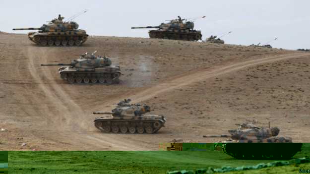 انتشار دبابات تركية على الحدود مع سوريا