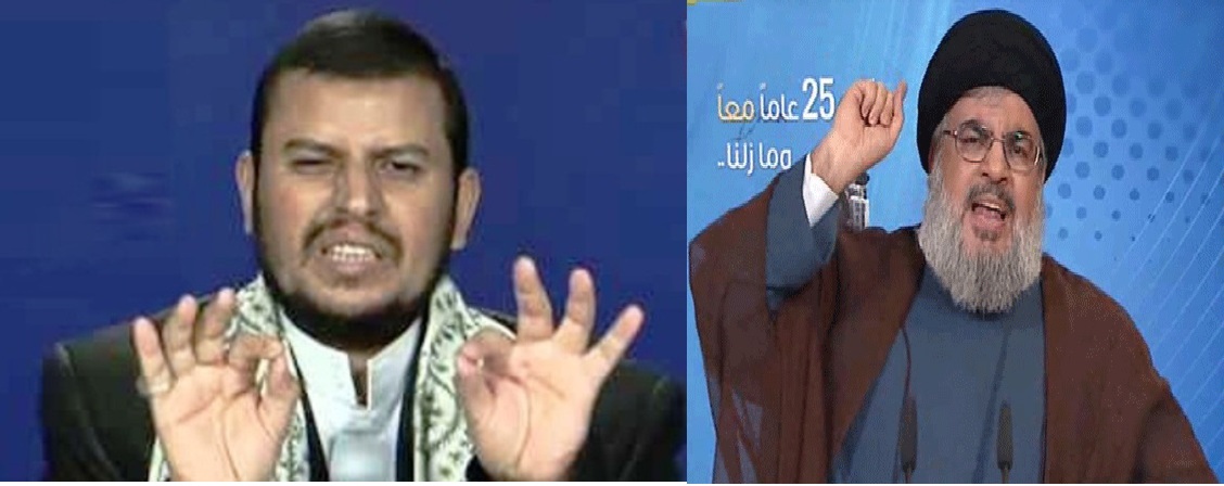 الحوثي لمتزعم حزب الله الإرهابي: "نحن في خندق واحد"