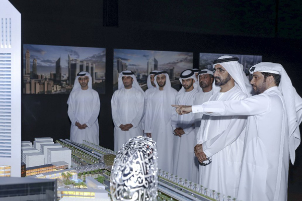 محمد بن راشد يشهد إطلاق مشروع مجمع أبراج الإمارات للأعمال