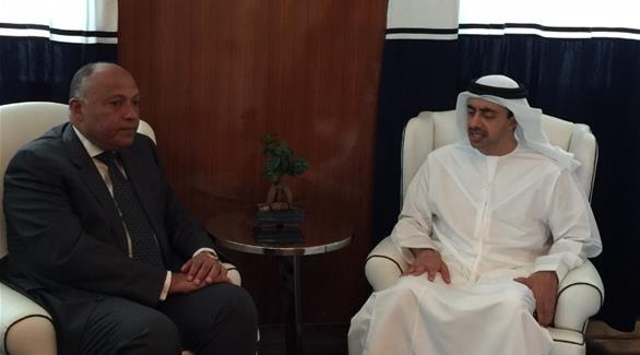  عبد الله بن زايد يلتقي وزير خارجية مصر في أبوظبي