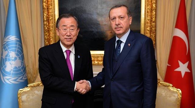 أردوغان يبحث مع "بان كي مون" منطقة حظر طيران في سوريا